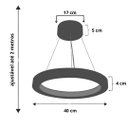 Ver imagem 2 de Lustre LED 22W Sirius Pendente Madeira Sala Jantar arco 40cm Madeluz Pendente Sirius LED Freijó Bran