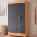 Ver imagem 2 de Guarda Roupa Mobi 4 Portas 2 Porta Freijo com Titanium - Albatroz