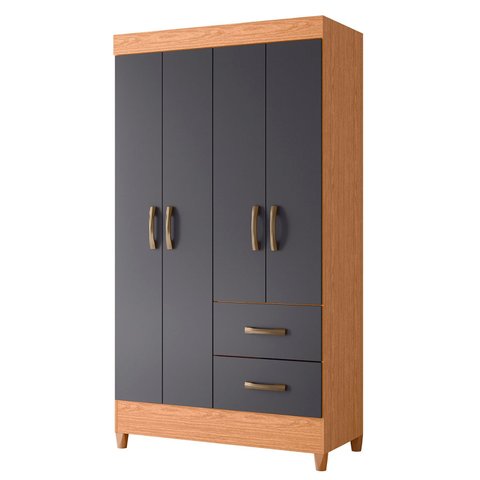 Guarda Roupa Mobi 4 Portas 2 Porta Freijo com Titanium - Albatroz