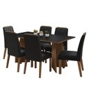 Ver imagem 2 de Conjunto Sala de Jantar Tampo de Madeira 6 Cadeiras Rustic/preto/oxford Leon Madesa