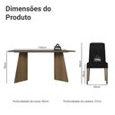 Ver imagem 3 de Conjunto Sala de Jantar Tampo de Madeira 6 Cadeiras Rustic/preto/oxford Leon Madesa