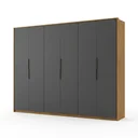 Ver imagem 2 de Guarda Roupa Casal 6 Portas e 6 Gavetas 267 x 230cm Atrice Amêndola Touch/Grafite Cinza