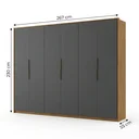 Ver imagem 3 de Guarda Roupa Casal 6 Portas e 6 Gavetas 267 x 230cm Atrice Amêndola Touch/Grafite Cinza