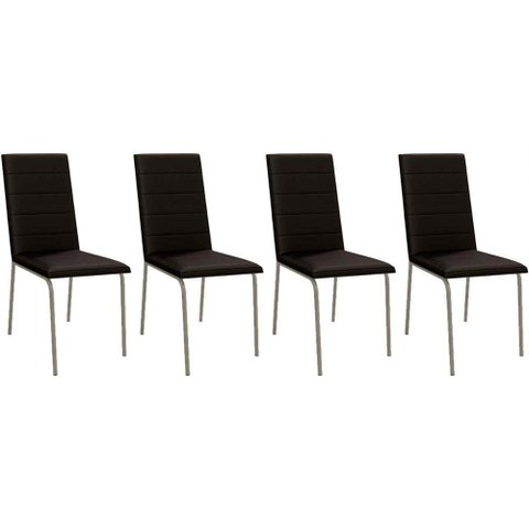 Cadeiras de Cozinha Amsterdã C091 Kit 4 Un Niquel/Preto 110 - Kappesberg