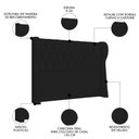Ver imagem 3 de Cabeceira Casal King Cama Box 195cm Malva I02 Veludo Preto - Mpozenato