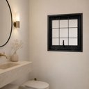 Ver imagem 5 de Vitro Maxim Ar 50x50 Aço Galvanizado com Grade Quadrada sem Vidro Janela Banheiro Preto Lh Móveis