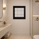 Ver imagem 7 de Vitro Maxim Ar 50x50 Aço Galvanizado com Grade Quadrada sem Vidro Janela Banheiro Preto Lh Móveis