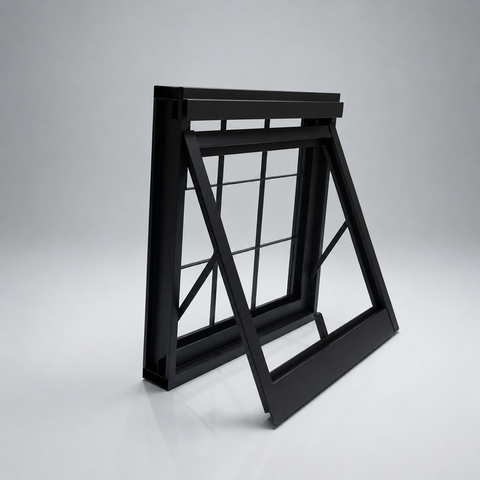 Vitro Maxim Ar 50x50 Aço Galvanizado com Grade Quadrada sem Vidro Janela Banheiro Preto Lh Móveis