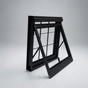 Ver imagem 1 de Vitro Maxim Ar 50x50 Aço Galvanizado com Grade Quadrada sem Vidro Janela Banheiro Preto Lh Móveis