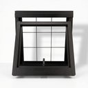 Ver imagem 2 de Vitro Maxim Ar 50x50 Aço Galvanizado com Grade Quadrada sem Vidro Janela Banheiro Preto Lh Móveis