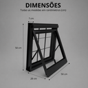 Ver imagem 3 de Vitro Maxim Ar 50x50 Aço Galvanizado com Grade Quadrada sem Vidro Janela Banheiro Preto Lh Móveis
