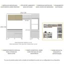Ver imagem 4 de Armário de Cozinha Compacta 252cm Veneza Multimóveis V3692 Branco