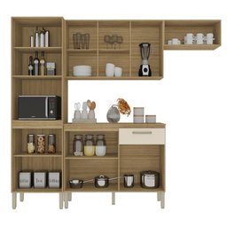 Armário de Cozinha Completa Mdf 12 Portas com Balcão Versalhes Plus - Freijó/soft - 3