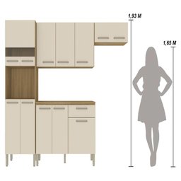 Armário de Cozinha Completa Mdf 12 Portas com Balcão Versalhes Plus - Freijó/soft - 4