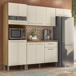 Armário de Cozinha Completa Mdf 12 Portas com Balcão Versalhes Plus - Freijó/soft - 9
