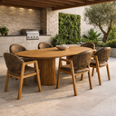 Ver imagem 1 de Conjunto Mesa de Jantar Savana e 8 Cadeiras Arezzo Madeira Laminado Natural Área Gourmet:nobuck Marr