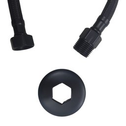 Engate Mangueira Flexível Preto/Black Trançado Aço Inox 40Cm - 3