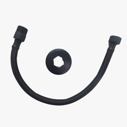 Engate Mangueira Flexível Preto/Black Trançado Aço Inox 40Cm - 4