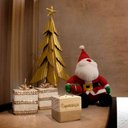 Ver imagem 2 de Porta Vela Quadrado Natal Esperança Madeira e Dourado 7 cm - D’Rossi