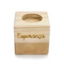 Ver imagem 4 de Porta Vela Quadrado Natal Esperança Madeira e Dourado 7 cm - D’Rossi