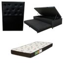 Ver imagem 1 de Cama Box Baú Solteiro com Auxiliar (Bicama) + Colchão Solteiro Espuma D20 12cm | Kit Completo com Ca