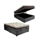 Ver imagem 1 de Cama Box Baú Casal Resistence Suede Preto + Colchão Casal Resistence Espuma D23 com Eps 16x138x188