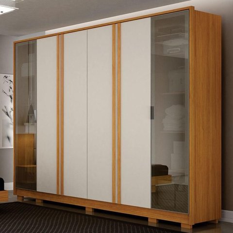 Guarda Roupa Casal Prime 6 Portas Cinamomo Off-white - Leifer