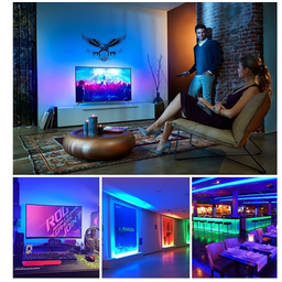 Fita Led RGB 5 metros 16 Cores Prova D'agua Ip65 + Fonte 12v2a + Controle 24 Botões + Controladora R - 5