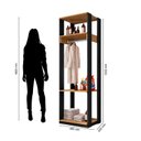 Ver imagem 5 de Guarda Roupa Módulo para Closet 1 Cabideiro 3 Prateleiras Titan Espresso Móveis