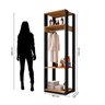 Guarda Roupa Módulo para Closet 1 Cabideiro 3 Prateleiras Titan Espresso Móveis - 5