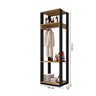 Guarda Roupa Módulo para Closet 1 Cabideiro 3 Prateleiras Titan Espresso Móveis - 4