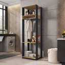 Ver imagem 1 de Guarda Roupa Módulo para Closet 1 Cabideiro 3 Prateleiras Titan Espresso Móveis