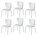 Ver imagem 1 de Kit 6 Cadeiras Empilháveis Base Aço Tubular Mono Branco
