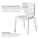 Ver imagem 7 de Kit 6 Cadeiras Empilháveis Base Aço Tubular Mono Branco