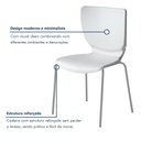 Ver mais imagens de Kit 6 Cadeiras Empilháveis Base Aço Tubular Mono Branco