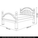 Ver imagem 2 de Cama Casal 140cm Madeira Maciça Torneada Leni Castanho B11 - Mpozenato