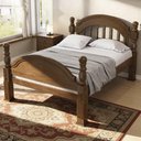 Ver imagem 3 de Cama Casal 140cm Madeira Maciça Torneada Leni Castanho B11 - Mpozenato
