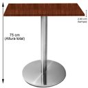 Ver imagem 5 de Mesa Beta Inox 75 Cm (altura) Disco Redondo Tampo Mdp Quadrado 60 Cm (larg) X 2,50 Cm (alt)