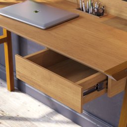 Escrivaninha Mesa Escritório 1 Gaveta 127cm com Passa Fio Job - 7