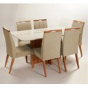 Ver imagem 1 de Mesa de jantar + 6 cadeiras Roma tampo 180 cm capuccino