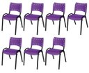 Ver imagem 2 de Cadeira Iso Base Preto Escola, Escritório Violeta Kit 7 Un