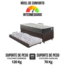 Ver imagem 6 de Bicama Box Baú Solteiro 88x188x42 Courino Linho Marrom com Colchão Adapto Molas Ensacadas Ecoflex
