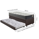 Ver imagem 2 de Bicama Box Baú Solteiro 88x188x42 Courino Linho Marrom com Colchão Adapto Molas Ensacadas Ecoflex