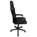 Ver imagem 4 de Cadeira Gamer Atlas em Courino com Apoio de Braço Fixo Acolchoado e Base com Rodízios Preto