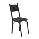 Ver imagem 3 de Conjunto Mesa de Jantar com 4 Cadeiras 151 Malva Tampo Vidro 107cm Sf Preto Assento Mosaico Silver -
