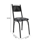 Ver imagem 4 de Conjunto Mesa de Jantar com 4 Cadeiras 151 Malva Tampo Vidro 107cm Sf Preto Assento Mosaico Silver -