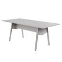 Ver imagem 4 de Mesa de Reunião 200cm para 8 Pessoas com Tampo Chanfrado Industrial Executive Cinza