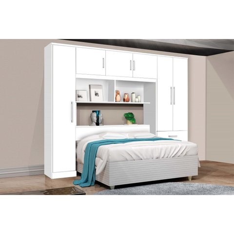 Guarda-Roupa Casal com Cabeceira 6 Portas 3 Gavetas Top Cancun Yescasa