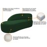 Kit Divã Luna 185cm Lado Esquerdo e 01 Poltrona Base de Ferro Bronze Suede Amarena Móveis Verde - 4