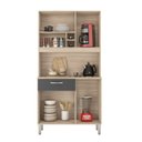 Ver imagem 4 de Cozinha Compacta 4 Portas 1 Gaveta Malta Cinza/Avena Touch/Granito